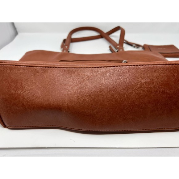 Rosetti Brown Double Handle Purse and Coin Purse 11" Tall x 16" Wide‎ x 10" - Picture 3 of 5